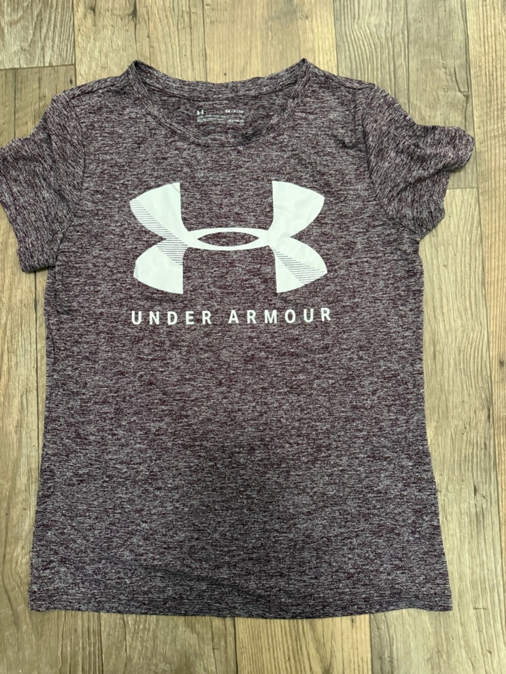 Under Armour Women’s Maroon Heather Performance Logo Tee. Size Small